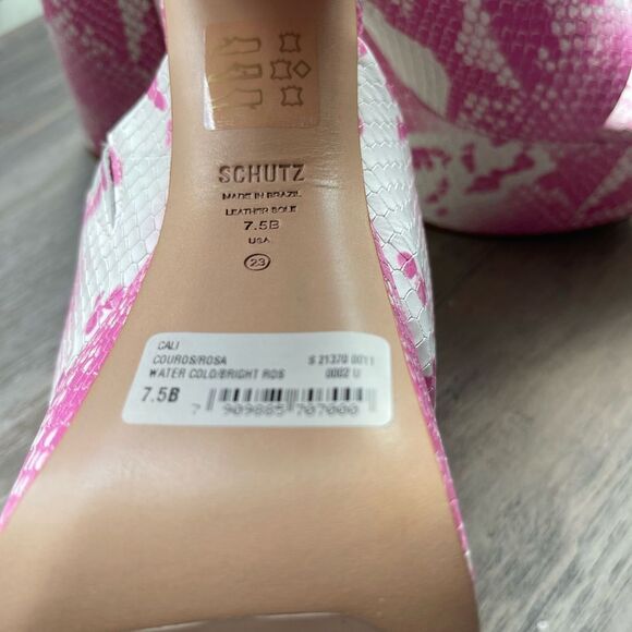 SCHUTZ Pink and White Platform Heels - Picture 6 of 6